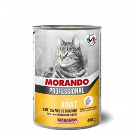 Morando / Морандо Professional консервированный корм для кошек паштет с курицей и индейкой, 400г