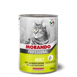 Morando / Морандо Professional консервированный корм для кошек паштет с говядиной и овощами, 400г