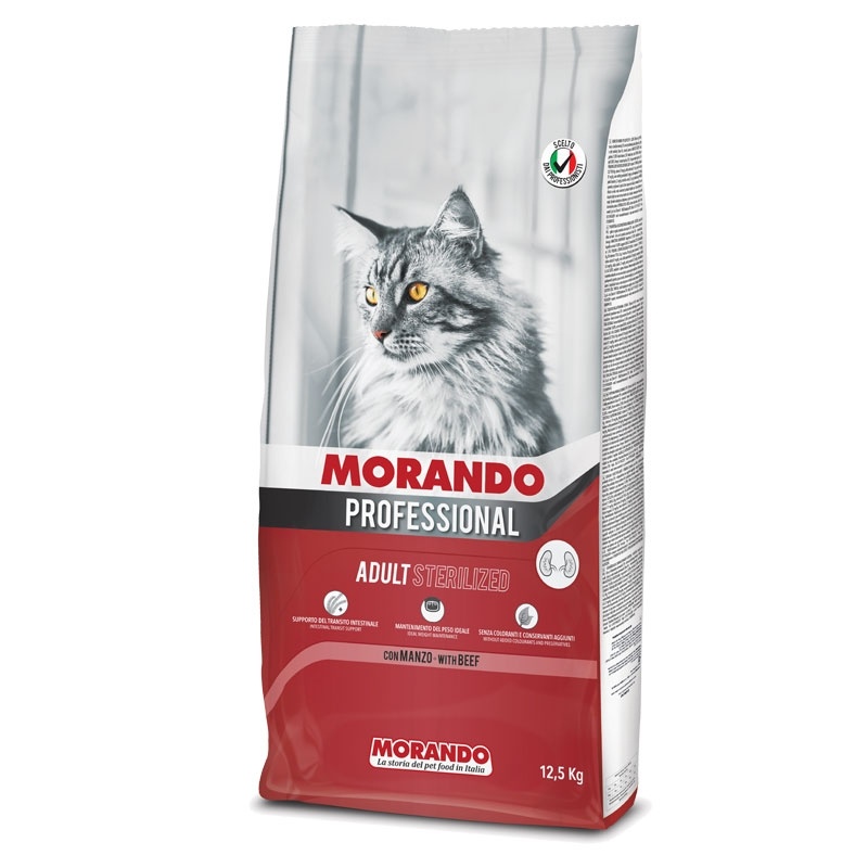 Morando / Морандо Professional Gatto сухой корм для стерилизованных кошек с говядиной 12,5 кг фото 1