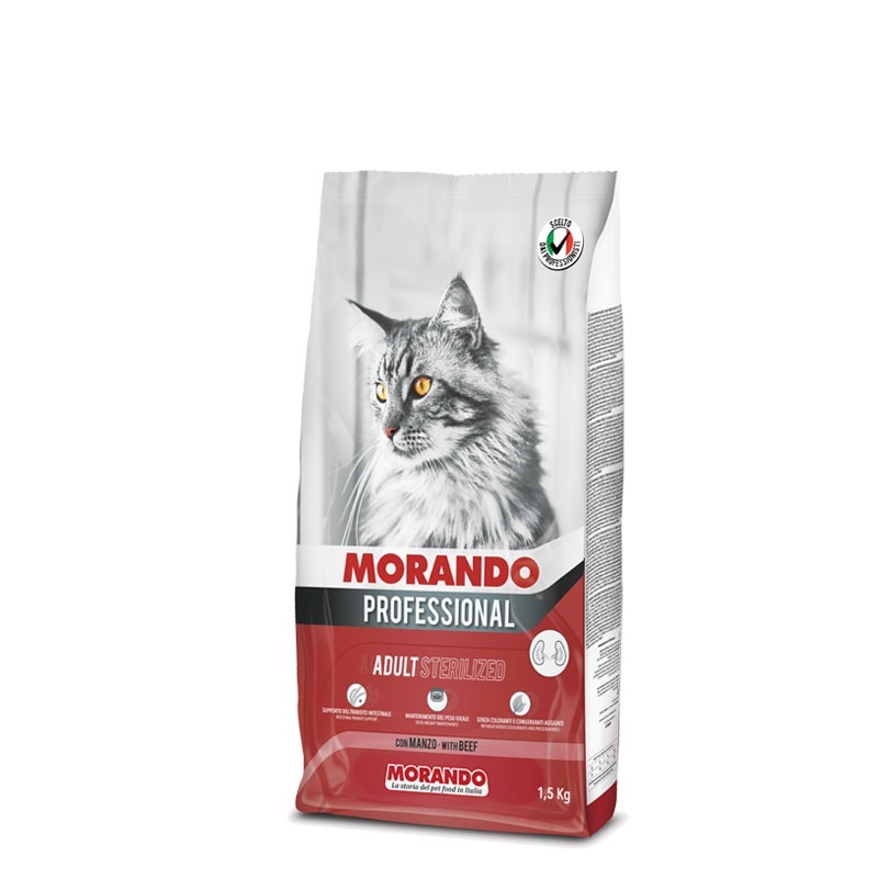 Morando / Морандо Professional Gatto сухой корм для стерилизованных кошек с говядиной 1,5 кг фото 1