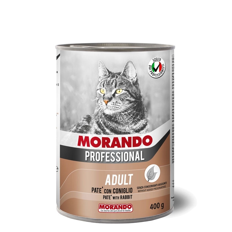 Morando / Морандо Professional консервированный корм для кошек паштет с кроликом, 400г фото 1