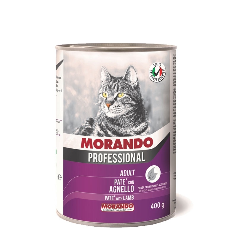 Morando / Морандо Professional консервированный корм для кошек паштет с ягненком, 400г фото 1