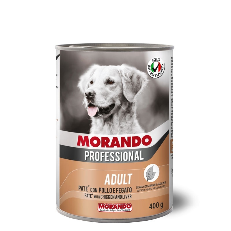 Morando Professional Консервированный корм для собак паштет с курицей и печенью, 400г фото 1