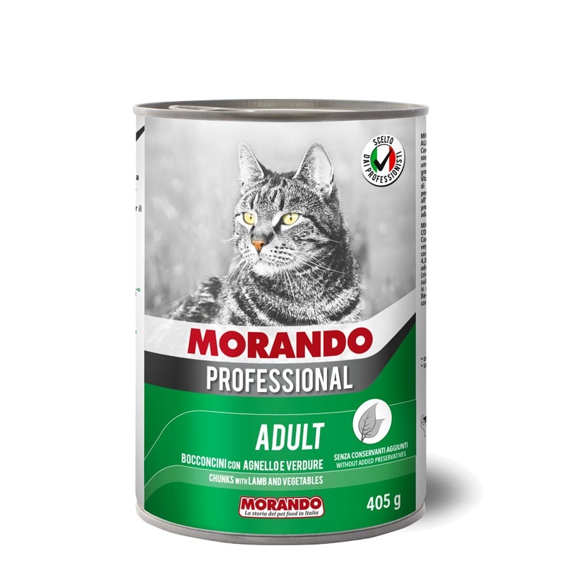 Morando / Морандо Professional консервированный корм для кошек кусочки с ягенком и овощами, 405г фото 1
